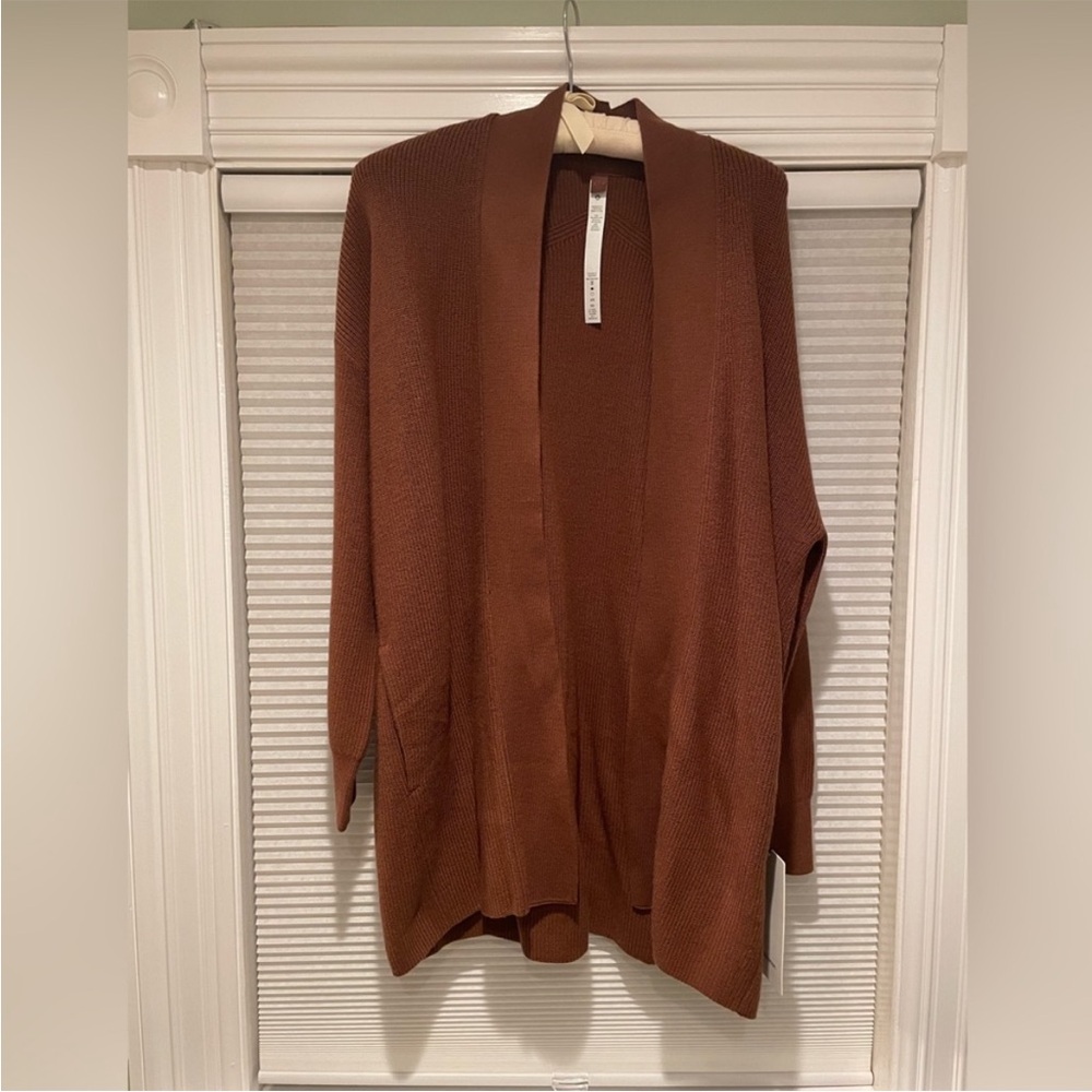 Lululemon Merino Wool blend rib long wrap sweater cardigan